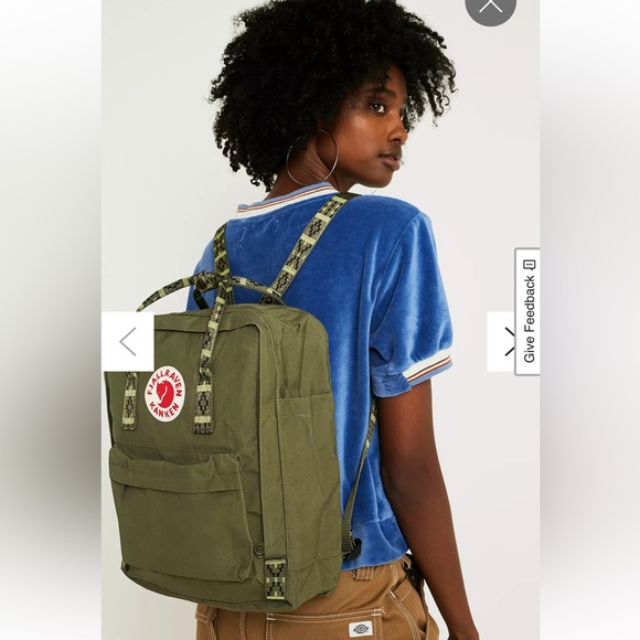 Fjallraven Handbags - Fjallraven Mini Kånken Backpack in Olive Green Aztec Geometric Pattern Unisex